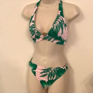 Pink palm leaf bikini